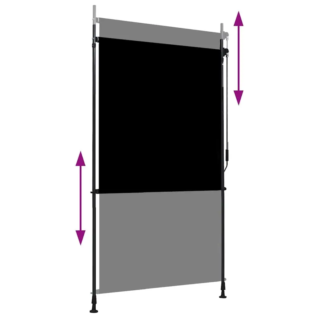 Outdoor Roller Blind Hand Crank 120x270cm Anthracite Patio Balcony Shade Privacy