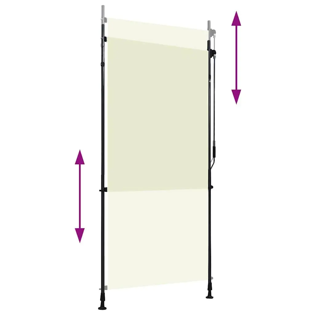Outdoor Roller Blind Privacy Shade 100x270 cm Cream