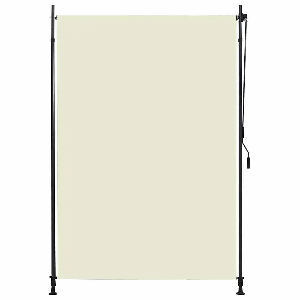Outdoor Roller Blind Privacy Shade 150x270cm Cream Hand Crank