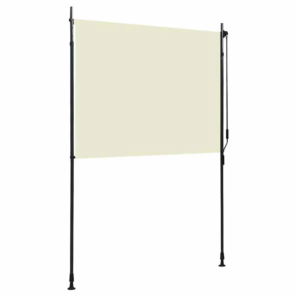 Outdoor Roller Blind Privacy Shade 150x270cm Cream Hand Crank
