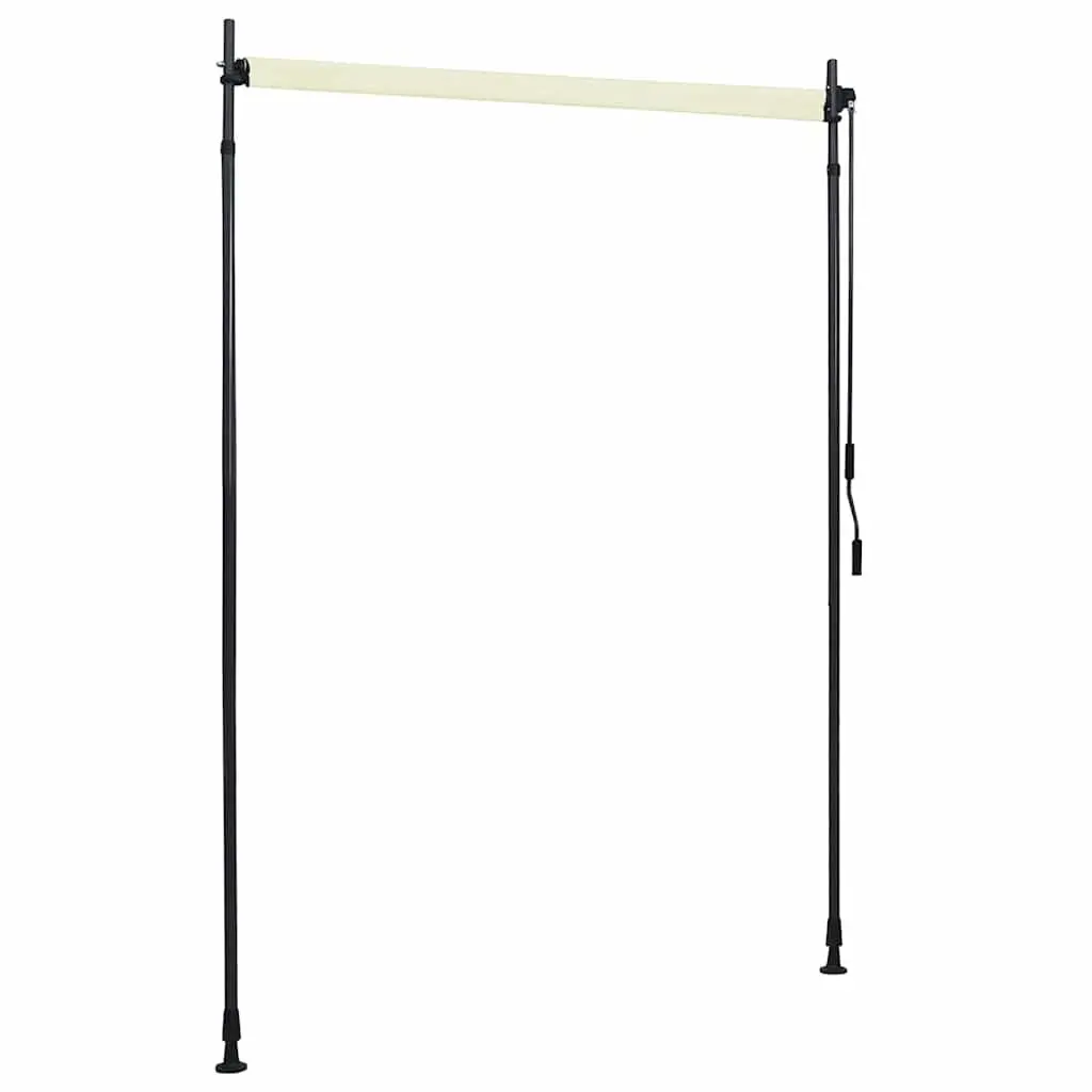 Outdoor Roller Blind Privacy Shade 150x270cm Cream Hand Crank