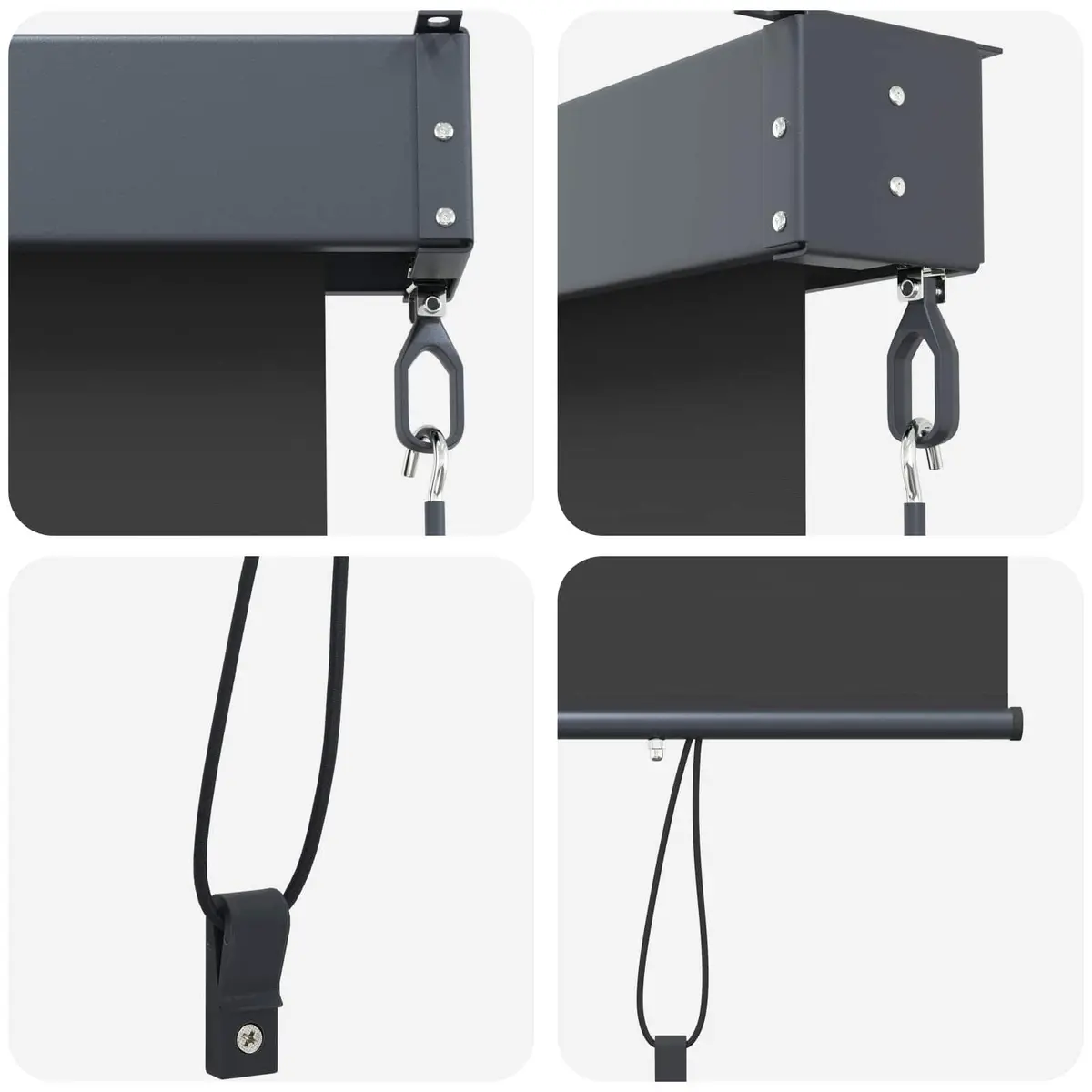 Outdoor Roller Blind Hand Crank 140x250cm Anthracite Patio Garden Balcony Shade