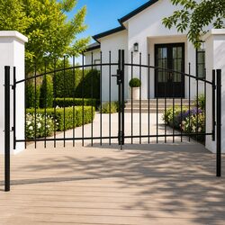 Reliable Double Door Garden Gate with Spike Top 299.5x174.5cm