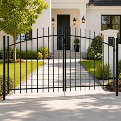 Reliable Double Door Garden Gate with Spike Ends