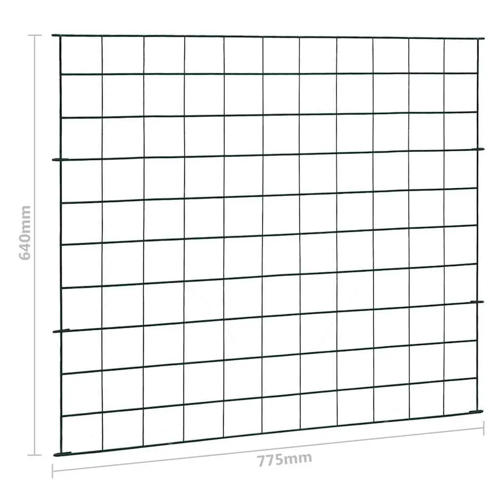 Garden Fence Panel Set Outdoor Barrier 77.5x64 cm Green