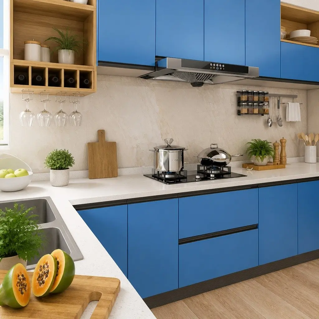 Self-Adhesive Furniture Film 500x90 cm Blue