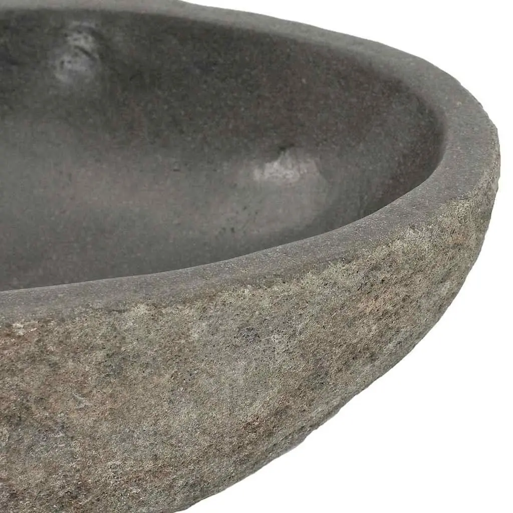 Oval River Stone Bathroom Basin Sink Natural Wash Bowl Anthracite Vanity