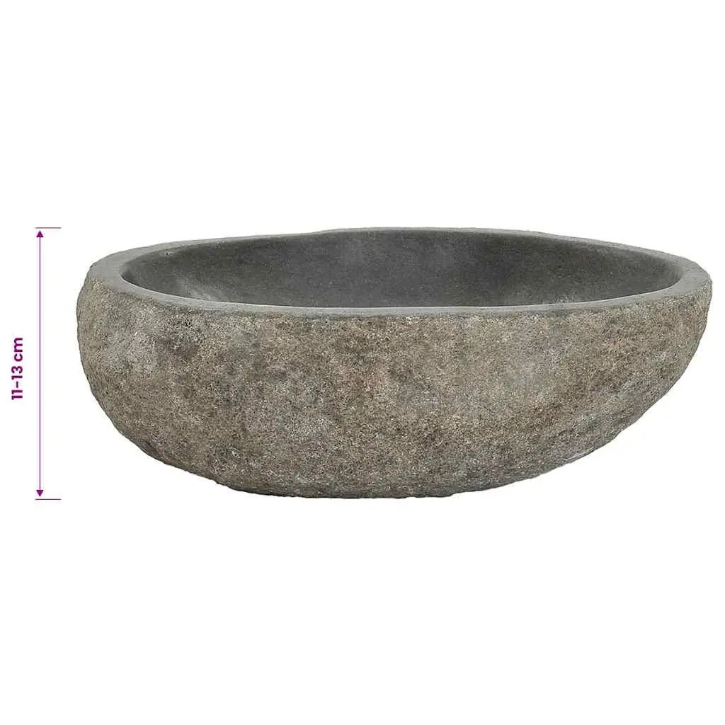 Oval River Stone Bathroom Basin Sink Natural Wash Bowl Anthracite Vanity