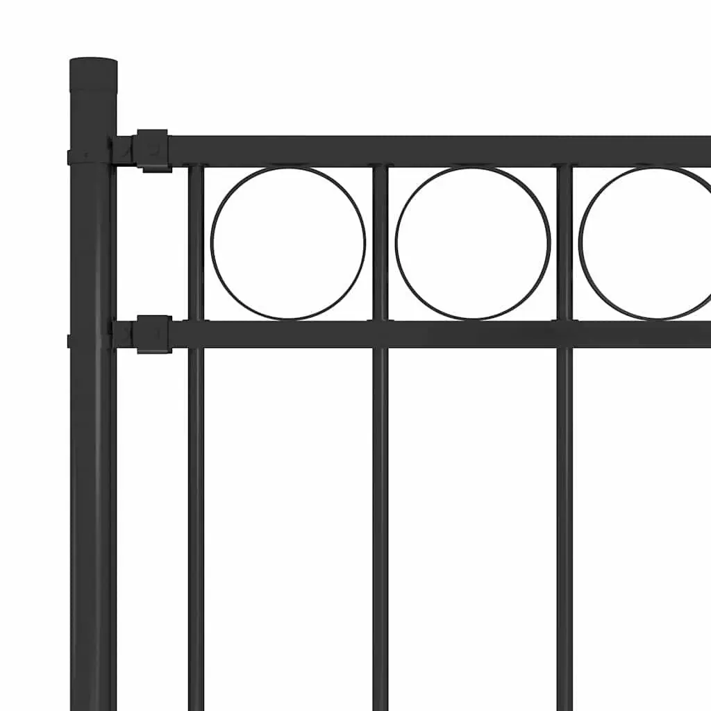 Garden Fence Panel Steel Frame Privacy Barrier 1.7 x 0.8 m Black