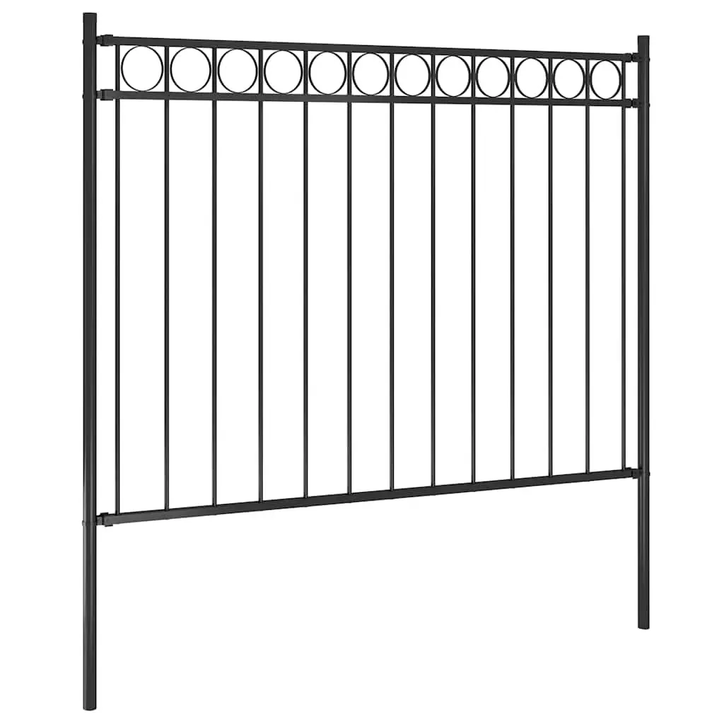 Steel Garden Fence Panel Security 1.81 x 1.2 m Black