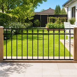 Reliable Black Steel Fence Panel 1.7x1m for Privacy