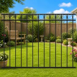 Reliable Black Steel Fence Panel 1.7x1.2m for Your Garden