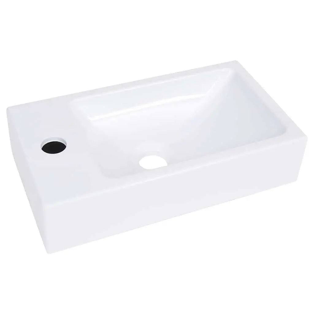Bathroom Wash Basin 400x220x90mm Drop-In Above Counter Sink White