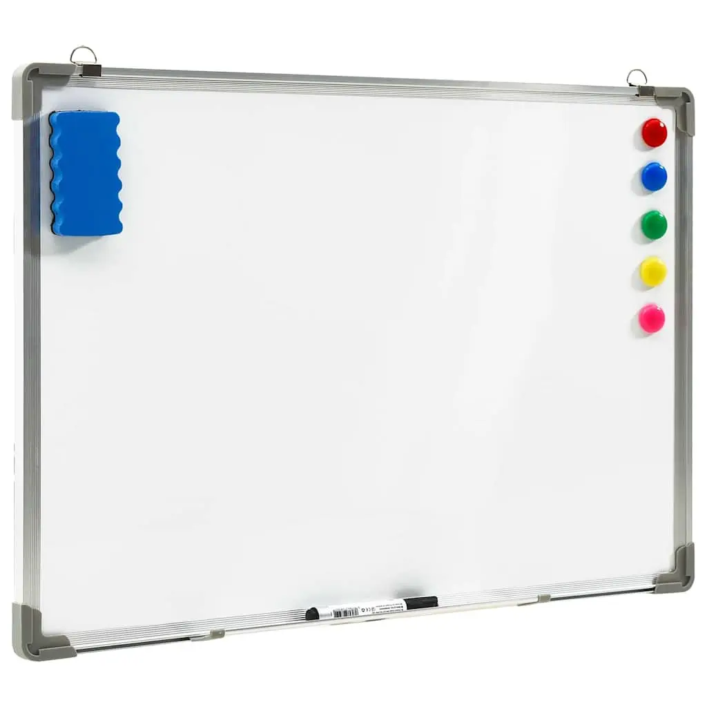 Whiteboard Magnetic Dry Erase Wall Mounted 70x50cm White Steel Board