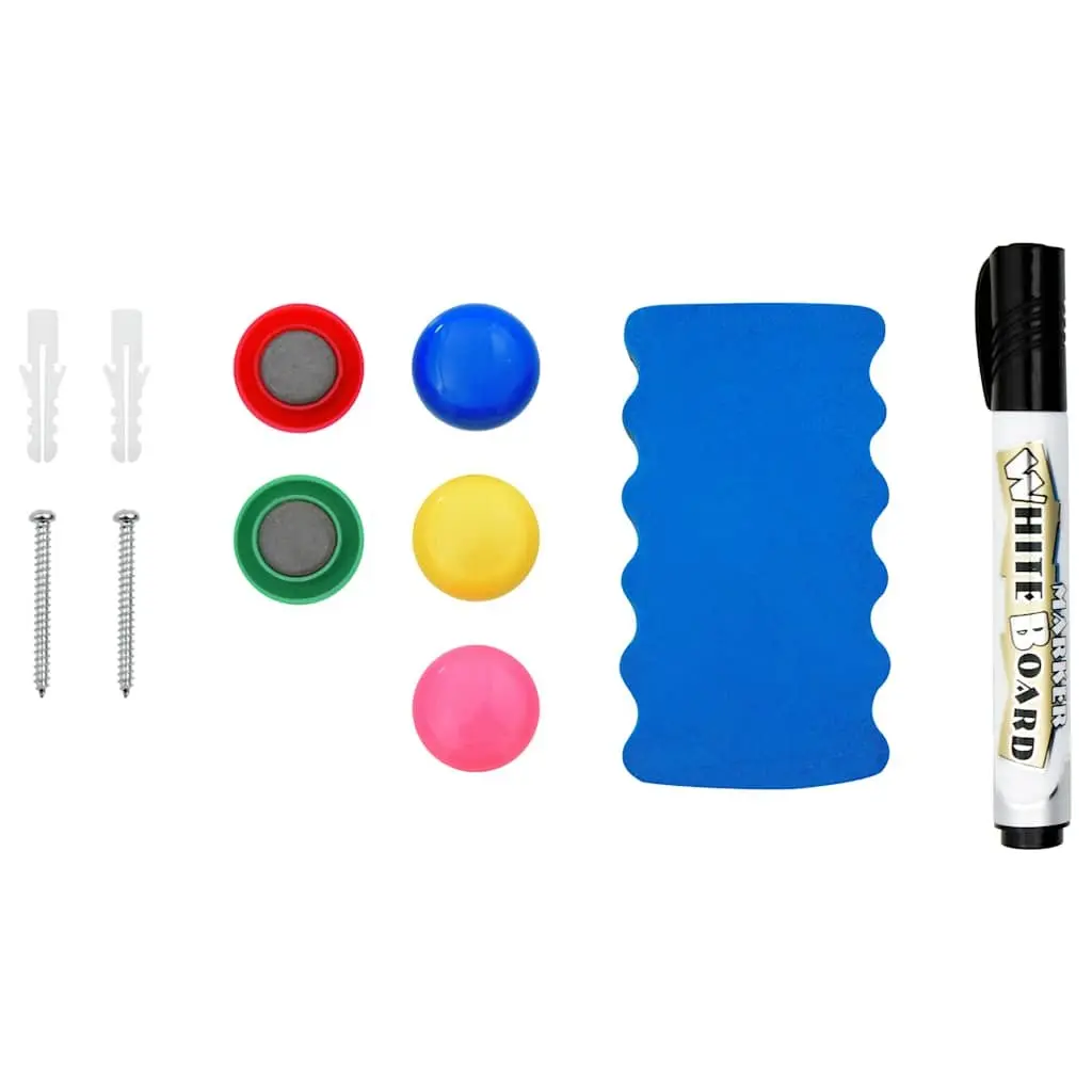 Whiteboard Magnetic Dry Erase Wall Mounted 70x50cm White Steel Board