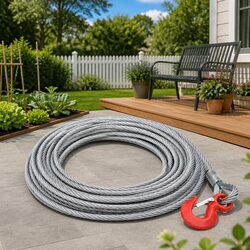 Wire Rope Cable 1600kg 20m Steel Galvanised Hoisting Binding Industrial