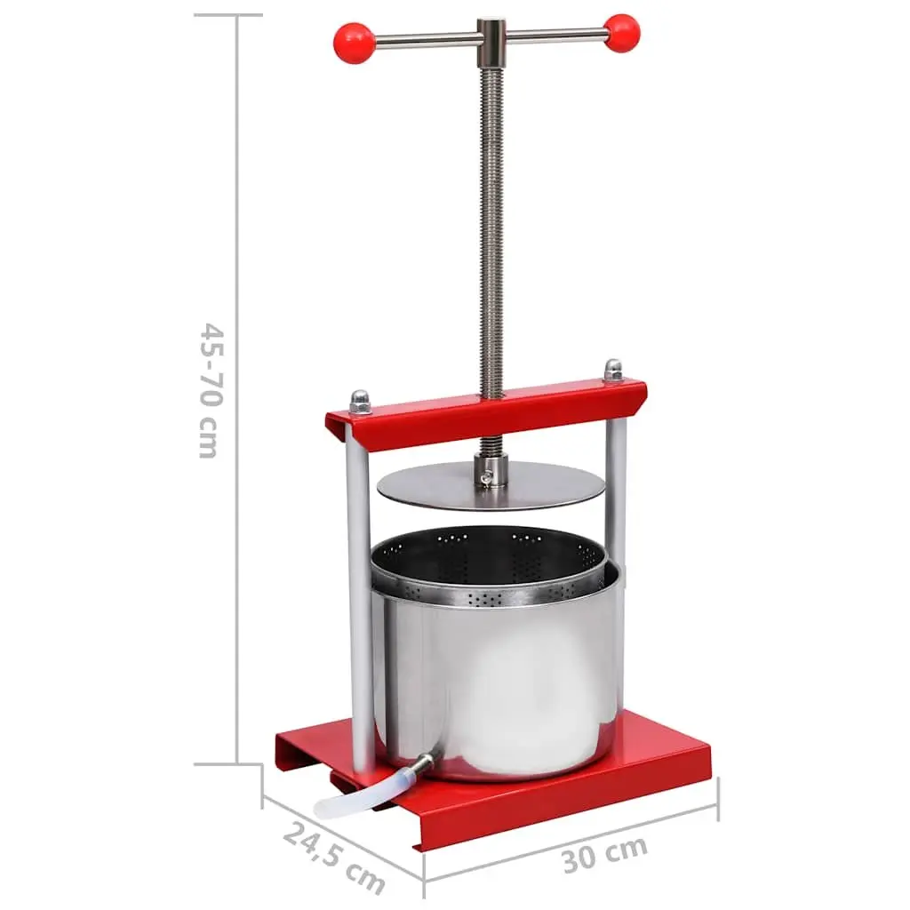 Fruit Press Manual Juicer 6L Black Stainless Steel for Pressing Fruits Vegetables Herbs