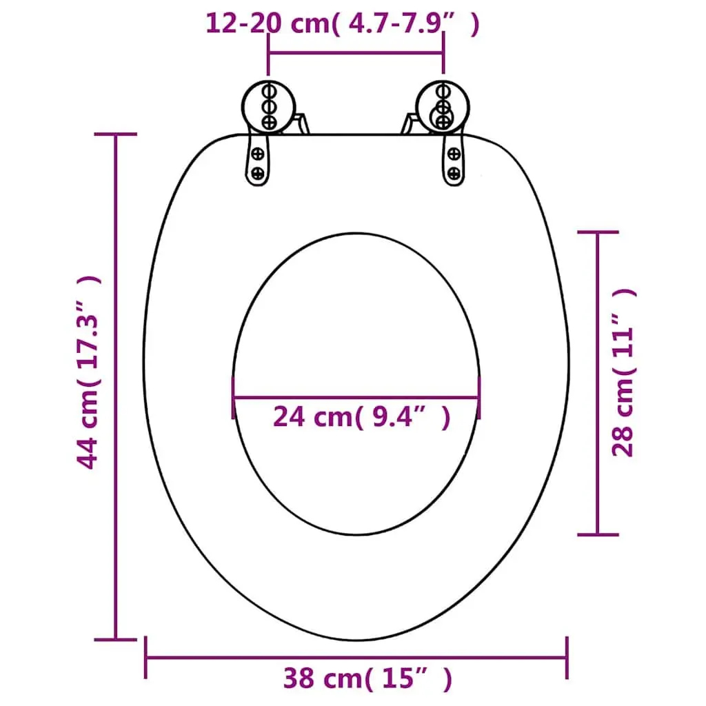 Toilet Seat with Lid Penguin Design Multicolour Bathroom Fixture Adjustable