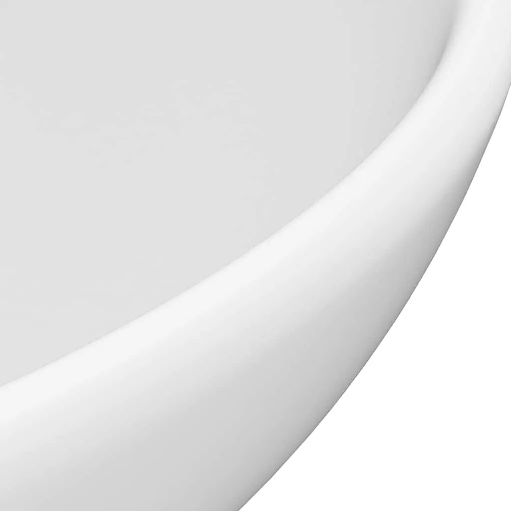 Round Ceramic Bathroom Basin Matt White Above Counter Sink Wash Bowl 32.5cm