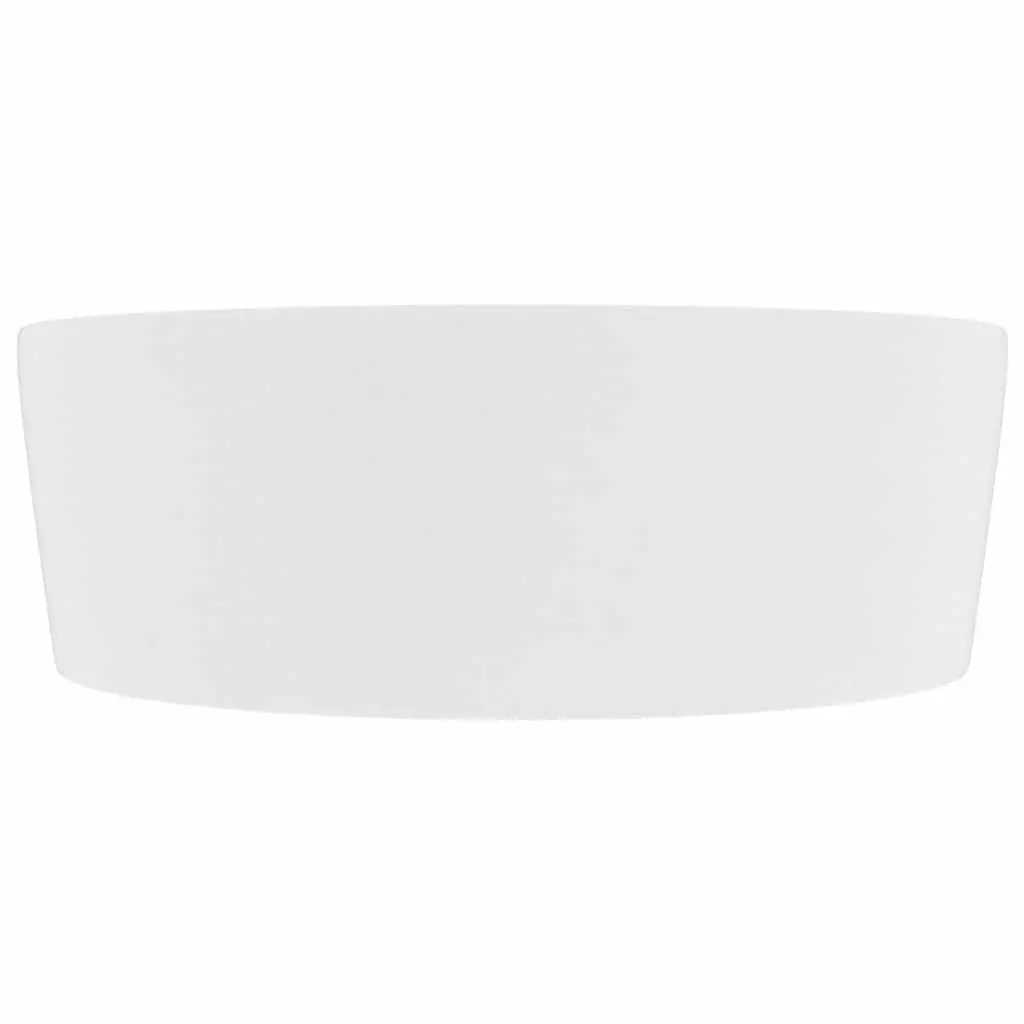 Round Ceramic Wash Basin in Matt White