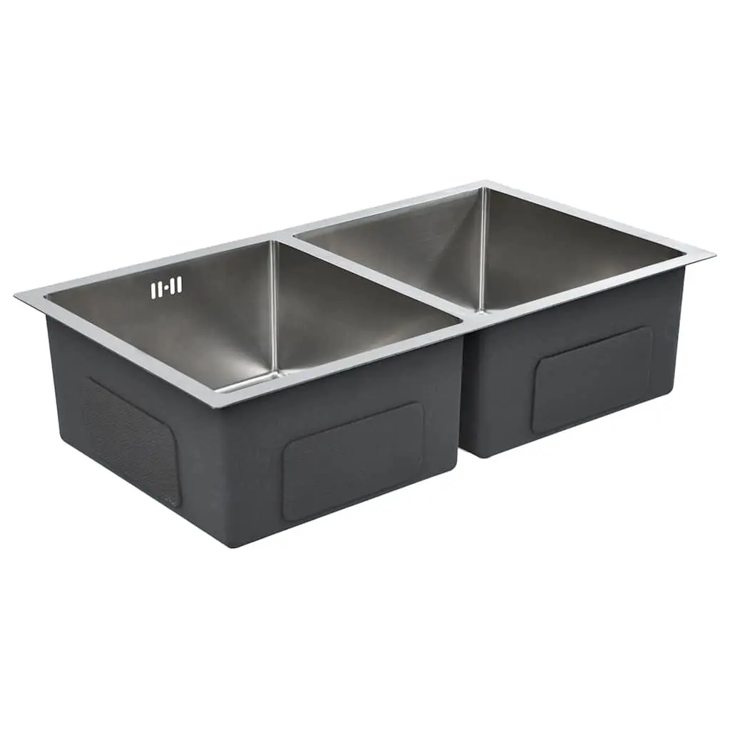 Double Bowl Kitchen Sink in Stainless Steel