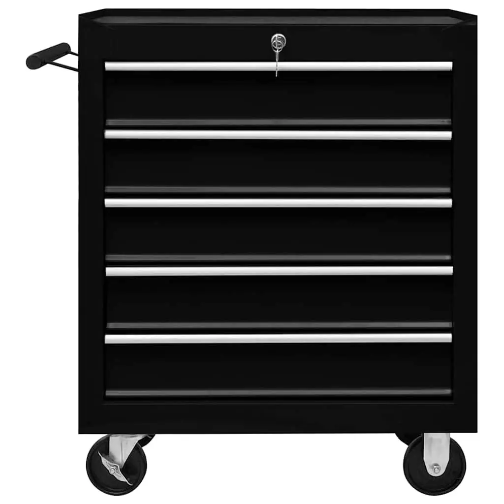 Workshop Tool Trolley Organiser 5 Drawers Blue