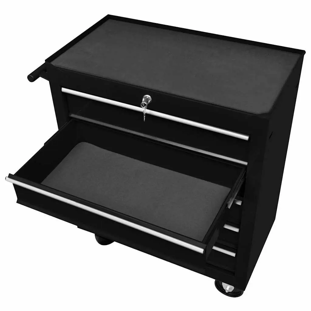 Workshop Tool Trolley Organiser 5 Drawers Blue