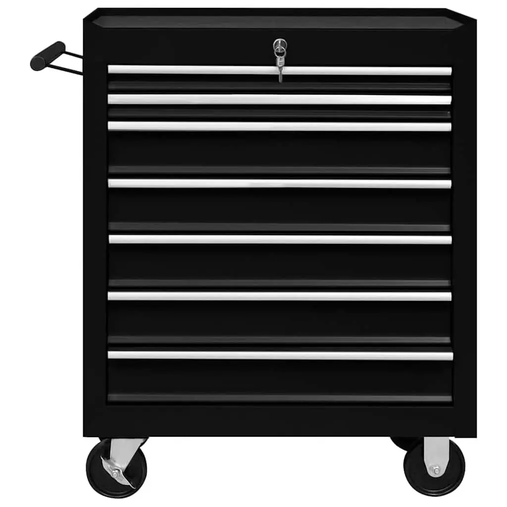 Workshop Tool Trolley Storage Organiser 7 Drawers Blue