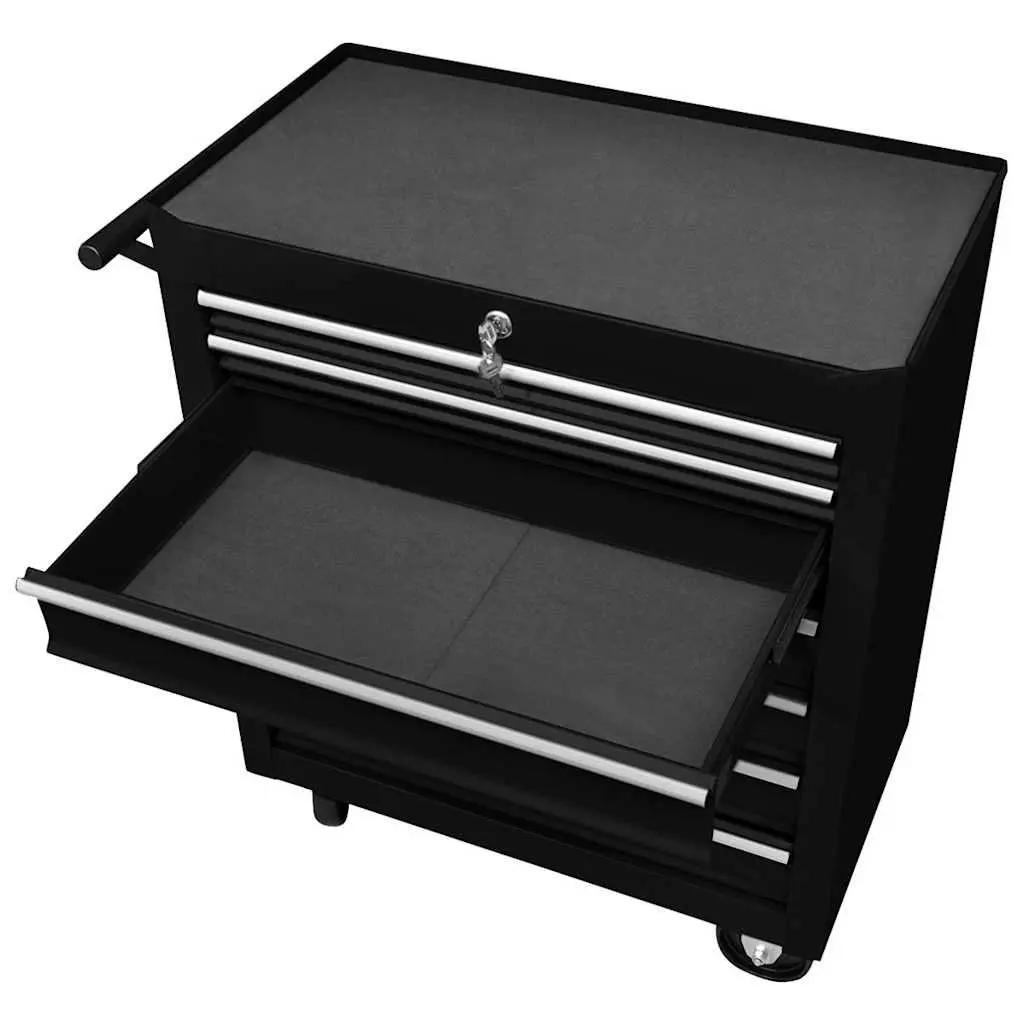 Workshop Tool Trolley Storage Organiser 7 Drawers Blue