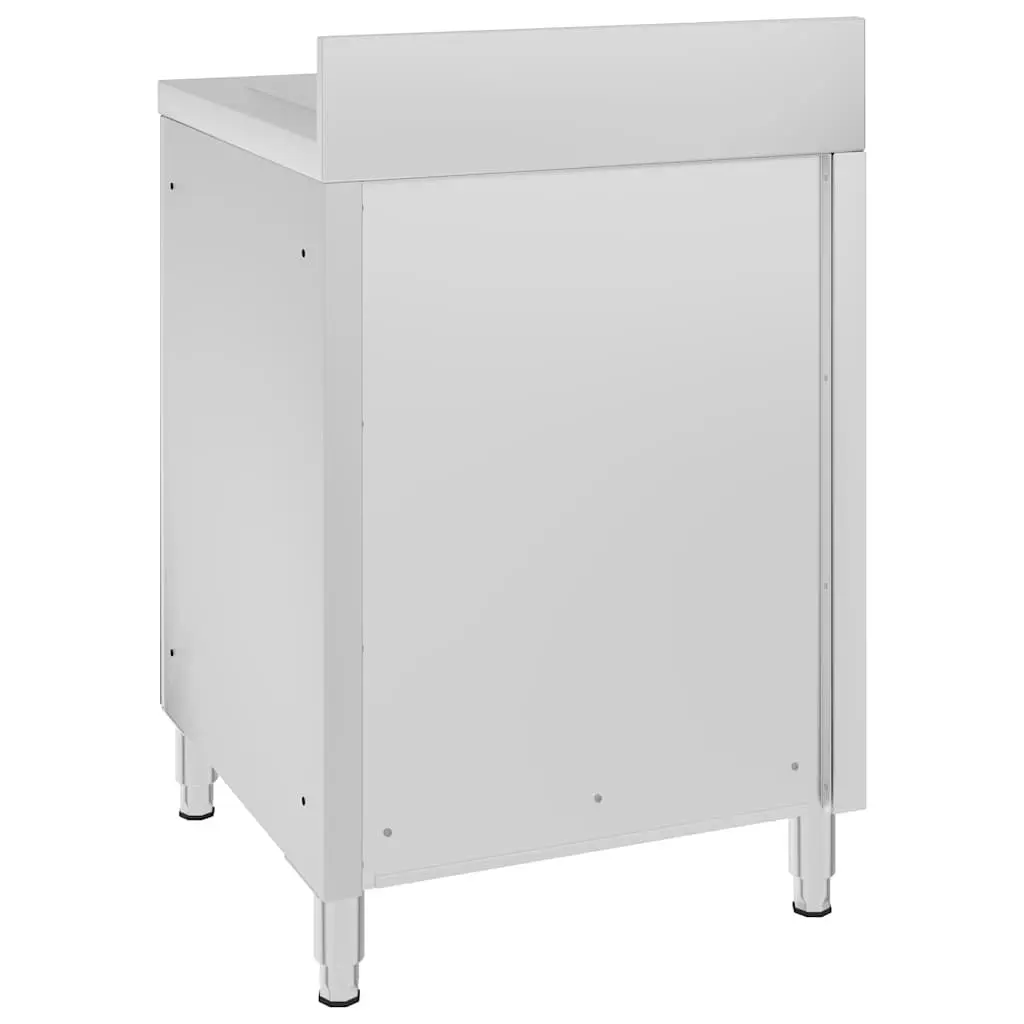 Commercial Kitchen Cabinet Drainboard Stainless Steel Work Table 60 x 60 x 96 cm