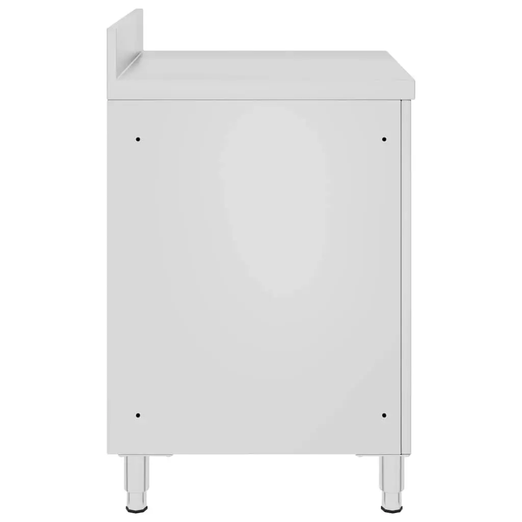 Stainless Steel Commercial Work Table with Storage Cabinet 60x60x96cm Kitchen