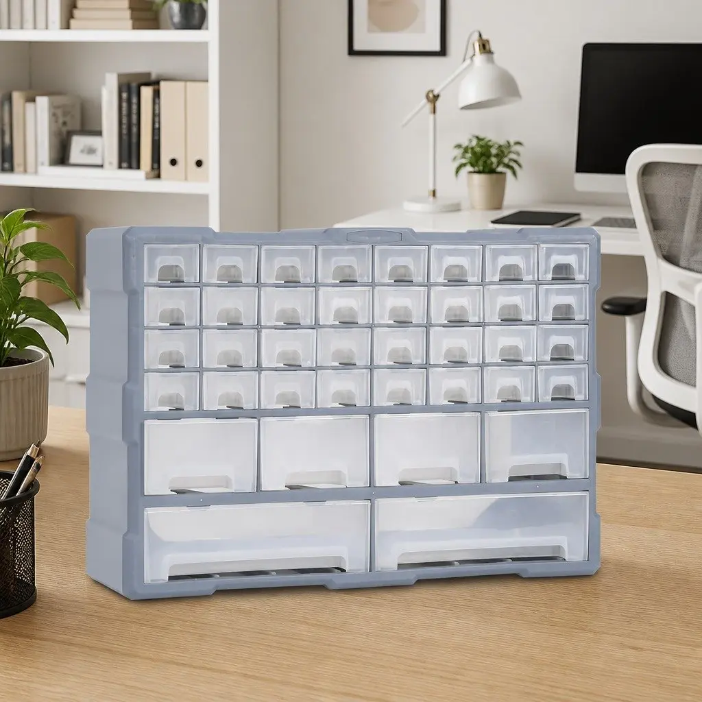 Multi-Drawer Organiser Tool Storage Cabinet 38 Drawers Grey