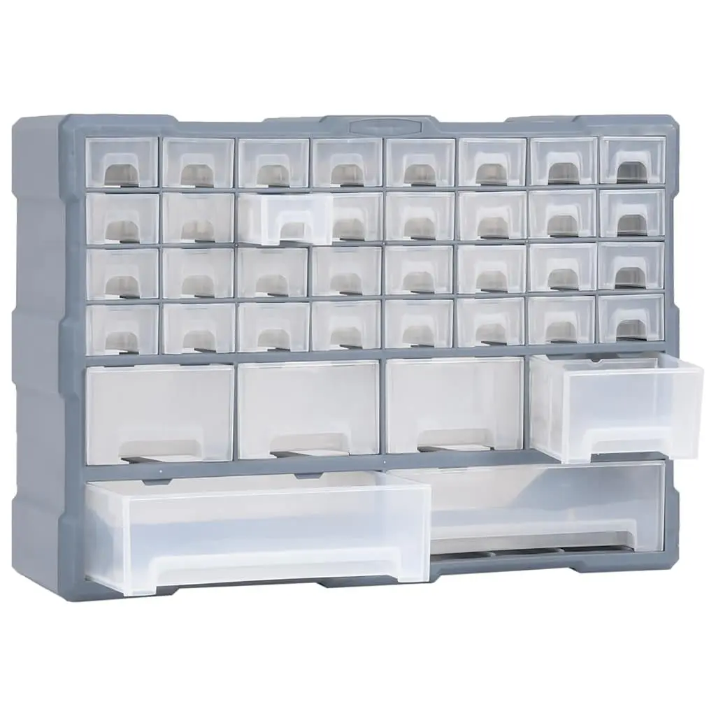Multi-Drawer Organiser Tool Storage Cabinet 38 Drawers Grey