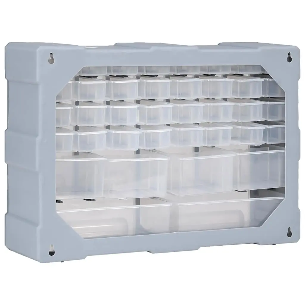 Multi-Drawer Organiser Tool Storage Cabinet 38 Drawers Grey