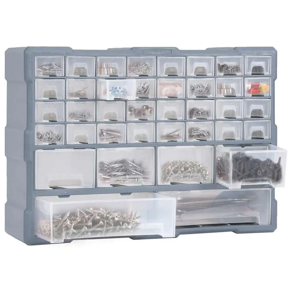Multi-Drawer Organiser Tool Storage Cabinet 38 Drawers Grey