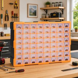 Multi-Drawer Organiser Tool Storage Box 64 Drawers Hardware Fasteners Organiser