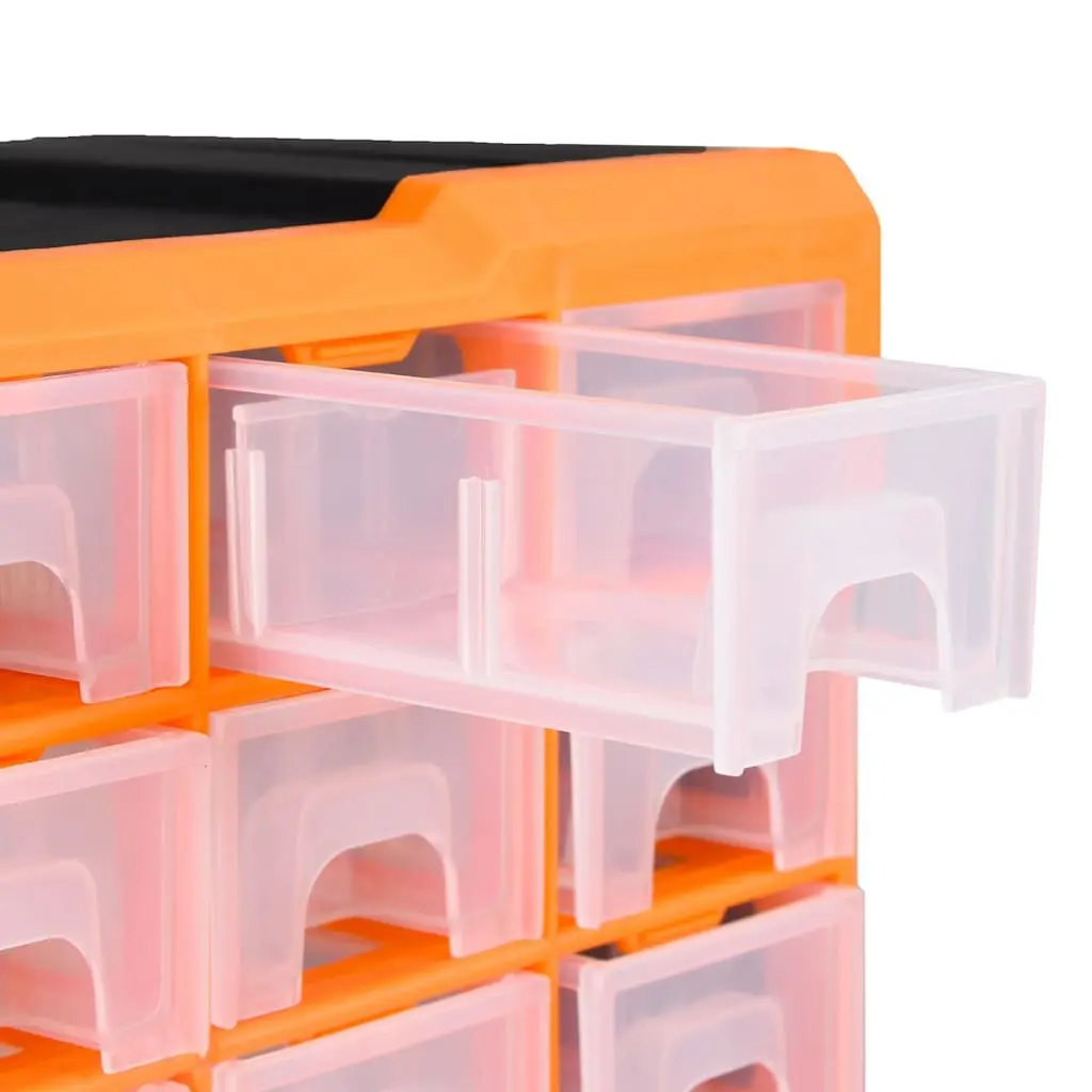 Multi-Drawer Organiser Tool Storage Box 64 Drawers Hardware Fasteners Organiser Orange