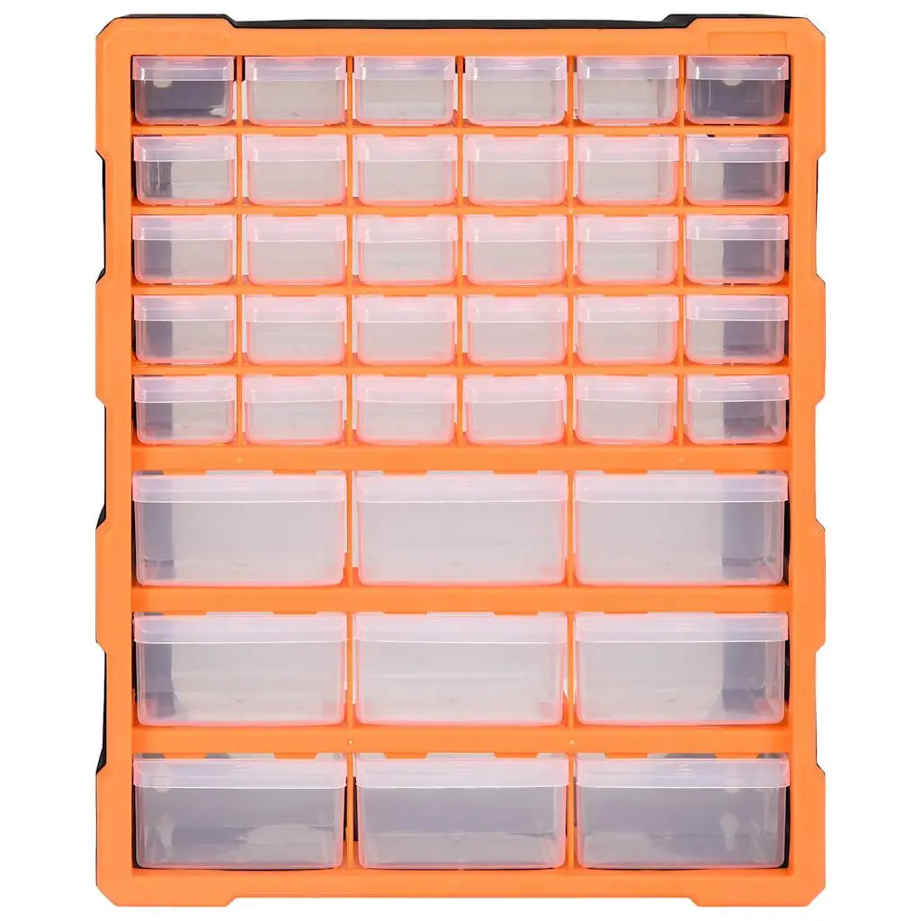 Multi-Drawer Organiser Tool Storage Box 39 Drawers Orange