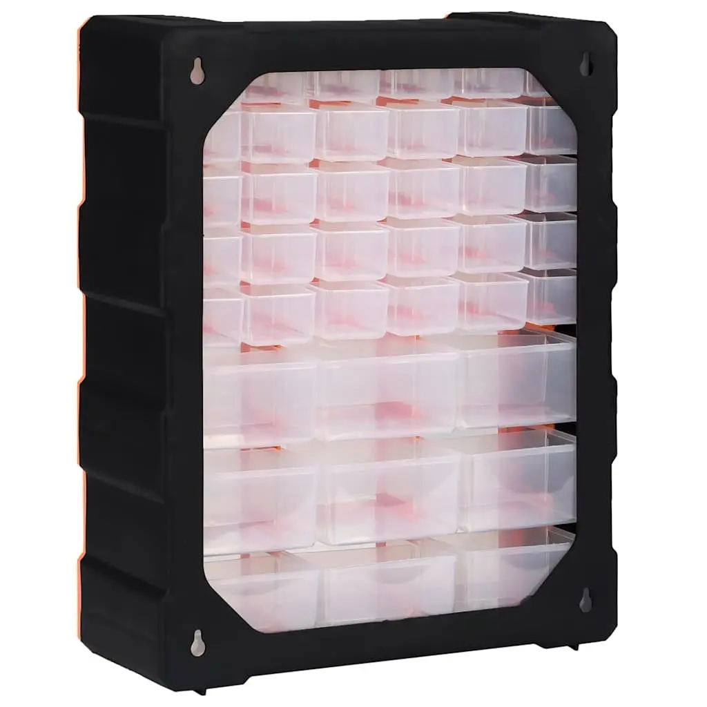 Multi-Drawer Organiser Tool Storage Box 39 Drawers Orange