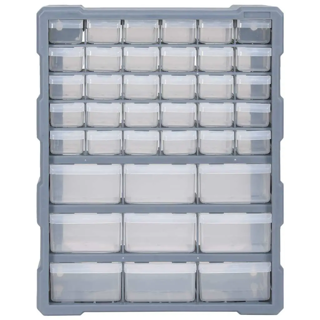 Multi-Drawer Organiser Tool Box Storage Cabinet 39 Drawers Grey