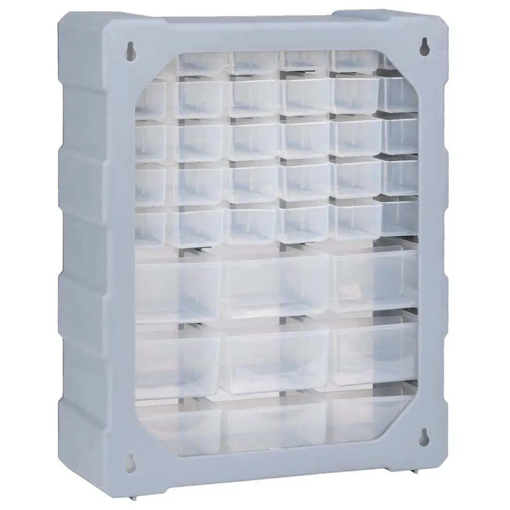 Multi-Drawer Organiser Tool Box Storage Cabinet 39 Drawers Grey