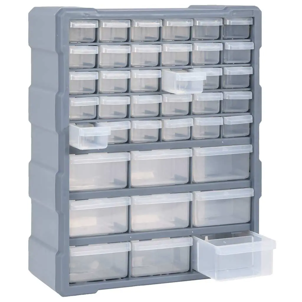 Multi-Drawer Organiser Tool Box Storage Cabinet 39 Drawers Grey
