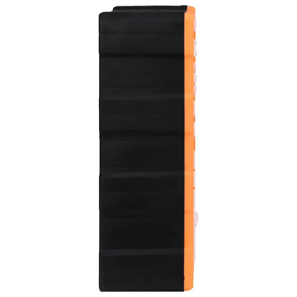 Multi-Drawer Organiser Tool Storage Box 60 Drawers Orange Impact-Resistant Plastic Wall Mount