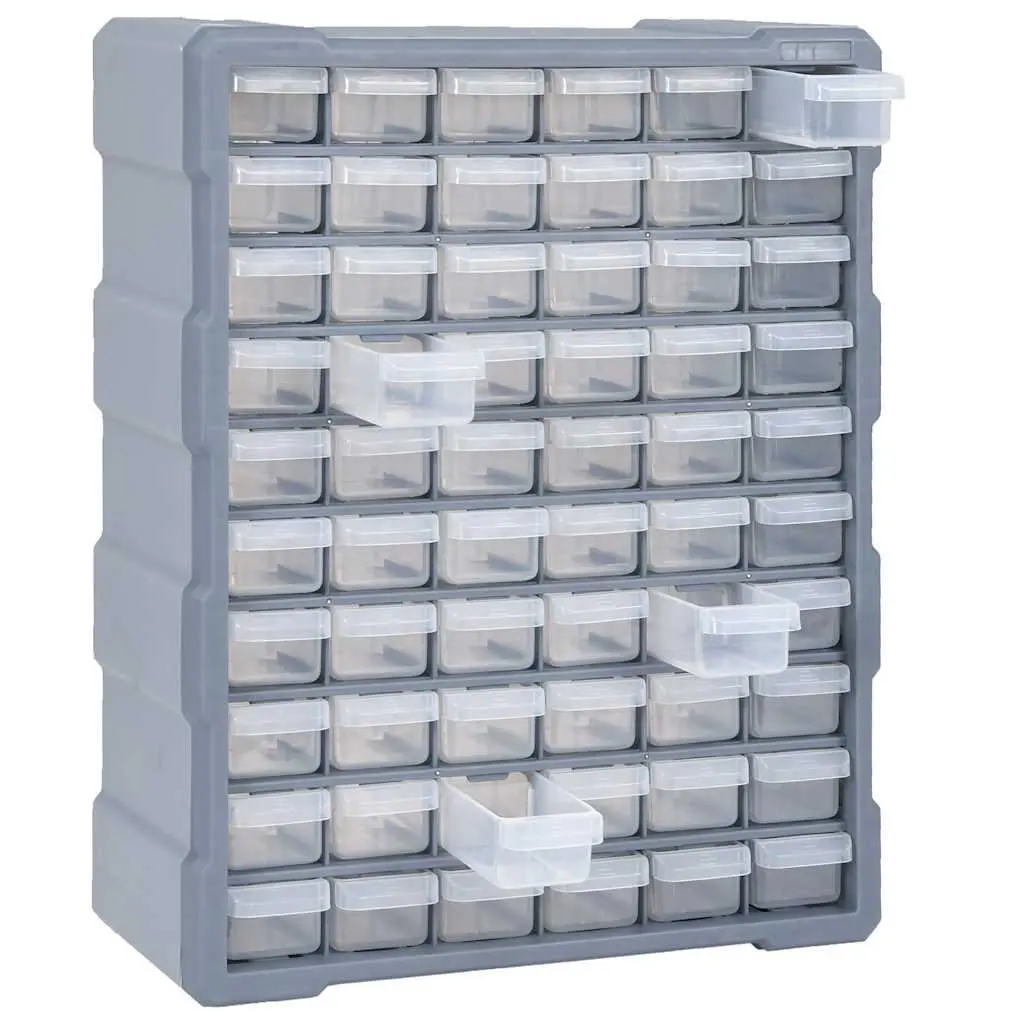 60 Drawer Tool Organiser Storage Box Workshop Hardware Grey 38 x 16 x 47.5 cm