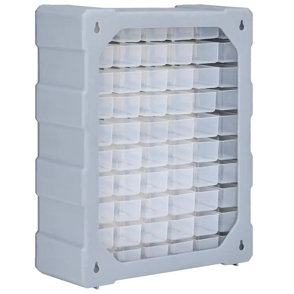 60 Drawer Tool Organiser Storage Box Workshop Hardware Grey 38 x 16 x 47.5 cm