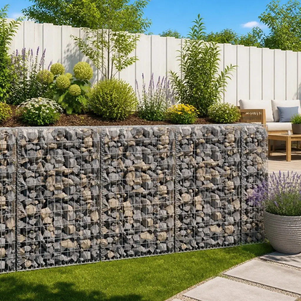 Galvanised Steel Gabion Panel Retaining Wall 900x30x100cm Silver Weather Resistant