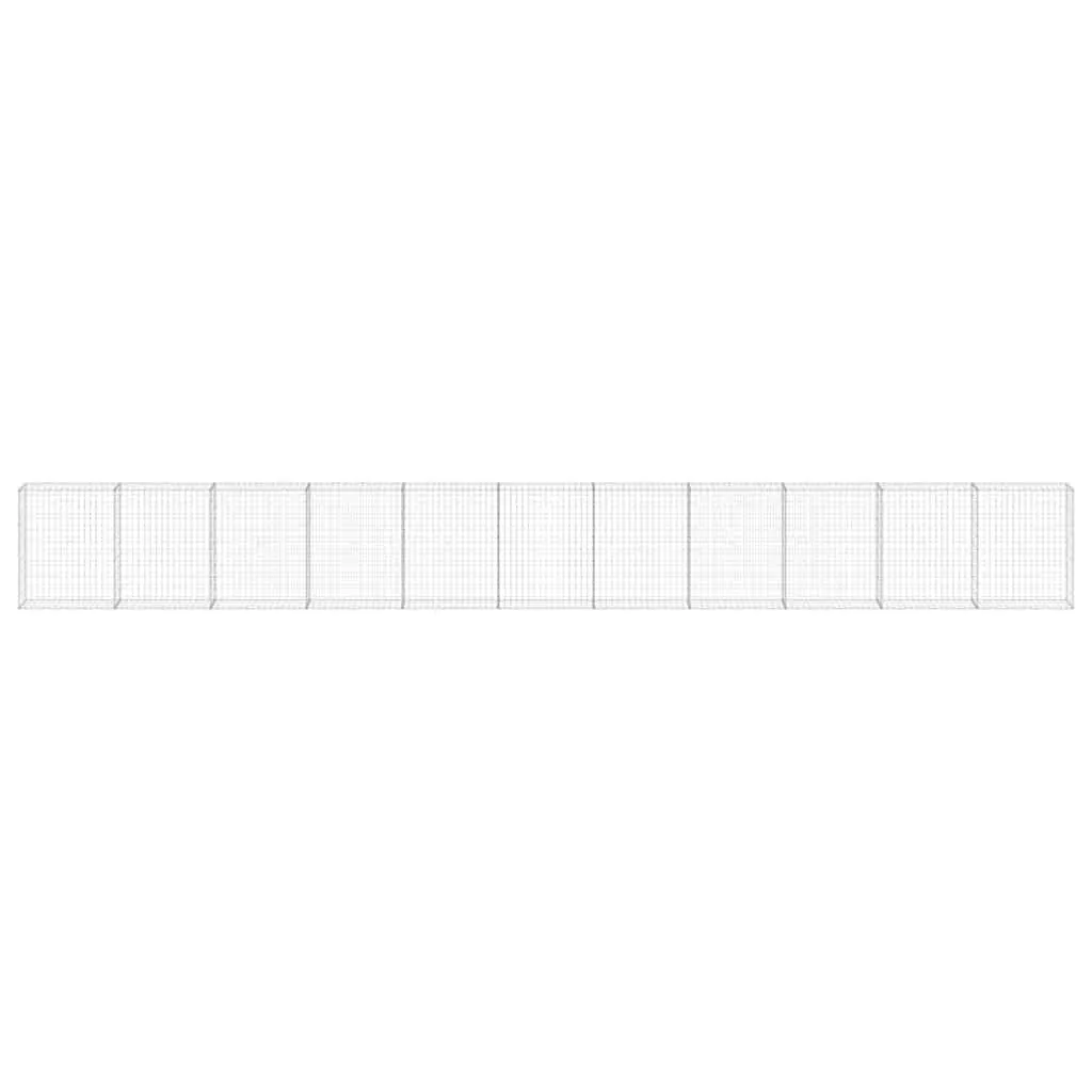 Galvanised Steel Gabion Panel Retaining Wall 900x30x100cm Silver Weather Resistant