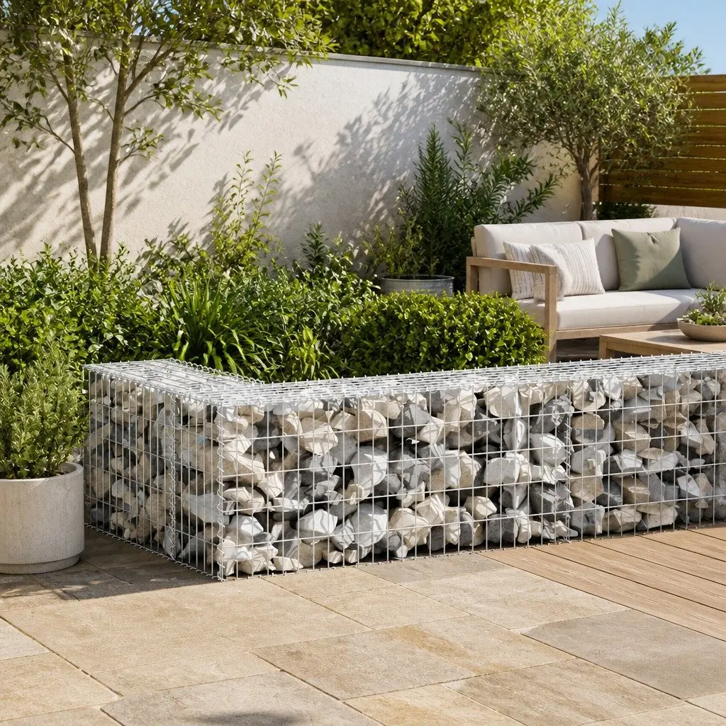 Gabion Wall Fence Panel Retaining Barrier 300x30x50 cm Silver