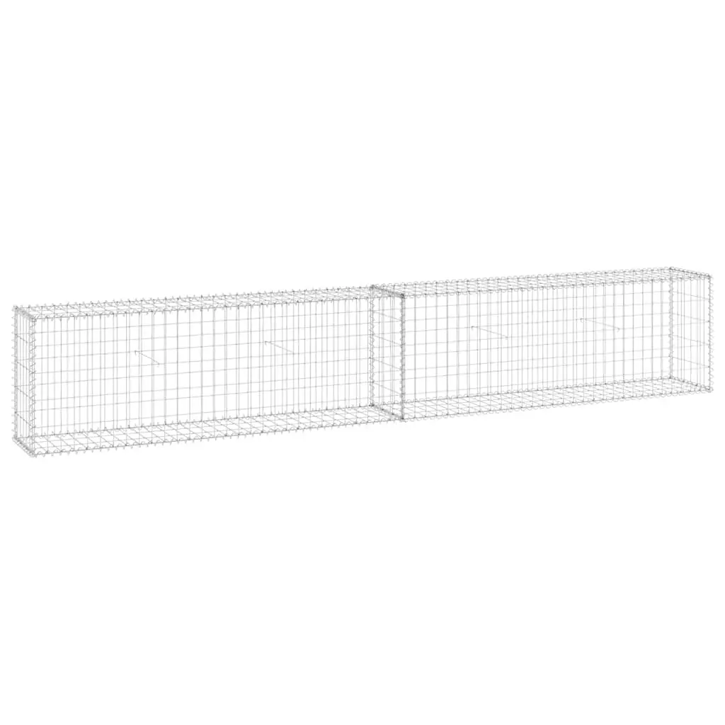 Gabion Wall Fence Panel Retaining Barrier 300x30x50 cm Silver