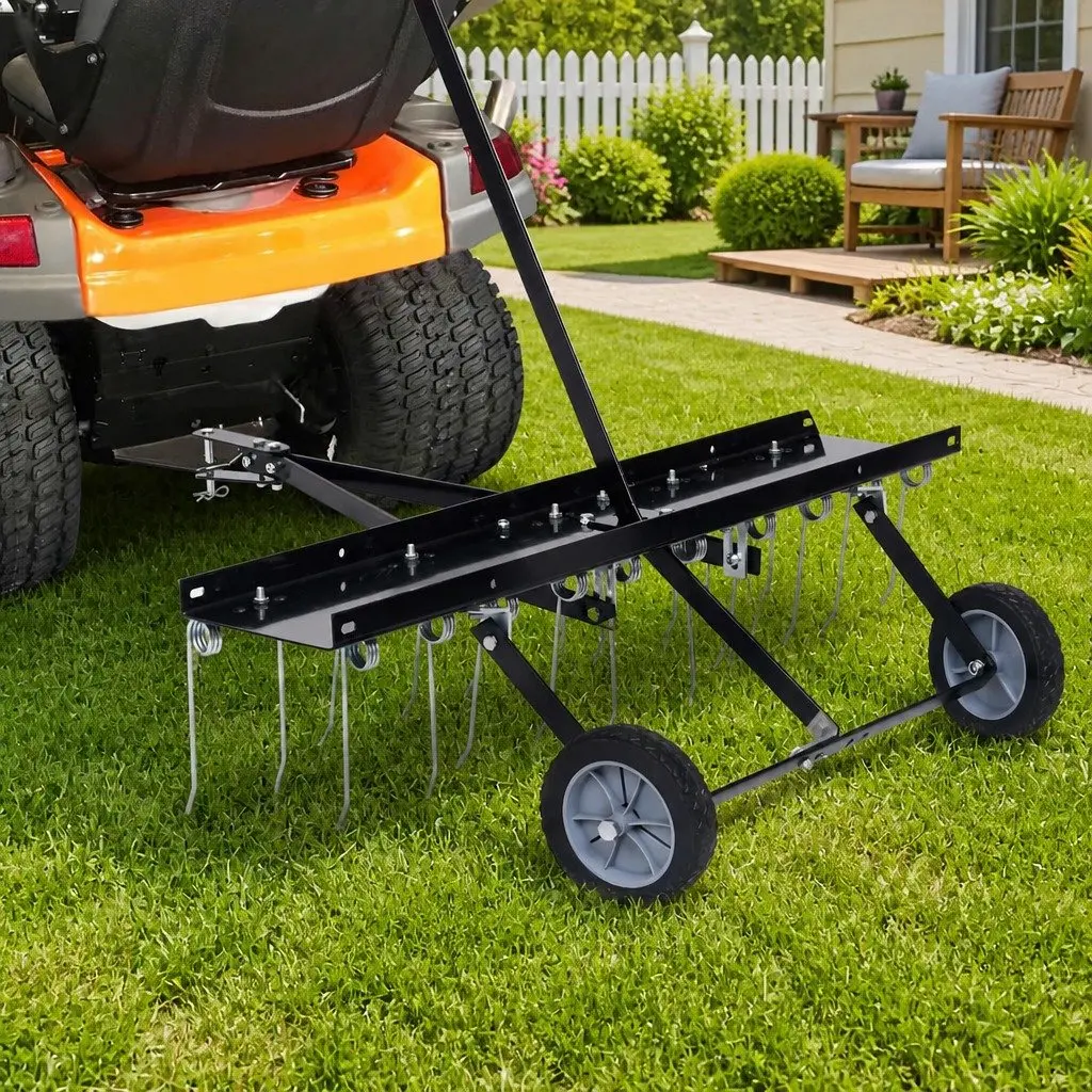 Scarifier Attachment for Ride-on Mower Lawn Aerator 100cm Galvanised Steel
